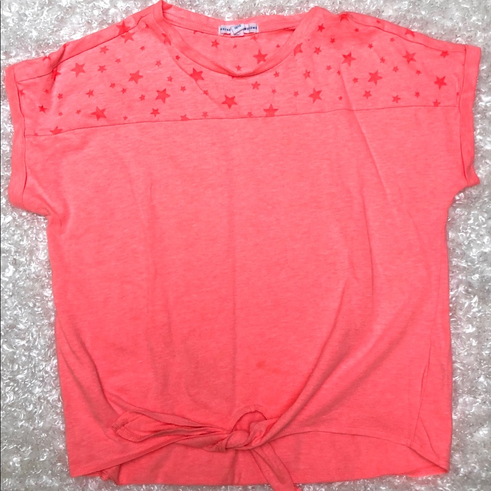 Tangerine tie-front crop top
